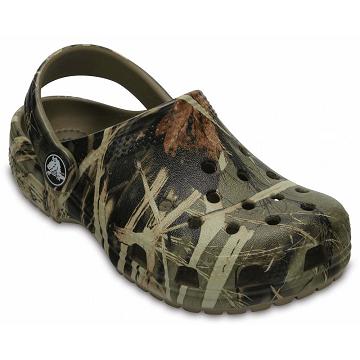 Crocs Classic Realtree® Girls' Clogs Olive | Australia 1498HAPK